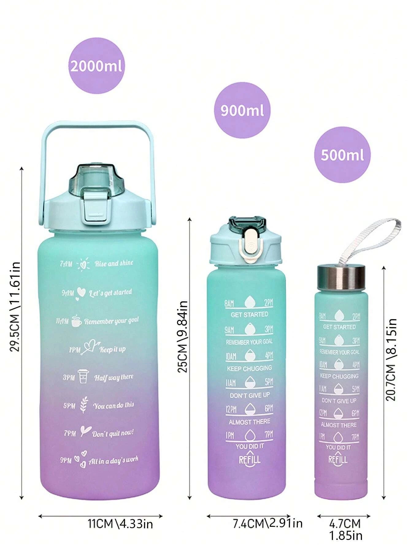 TikTok Viral 3pc Sport Water Bottle