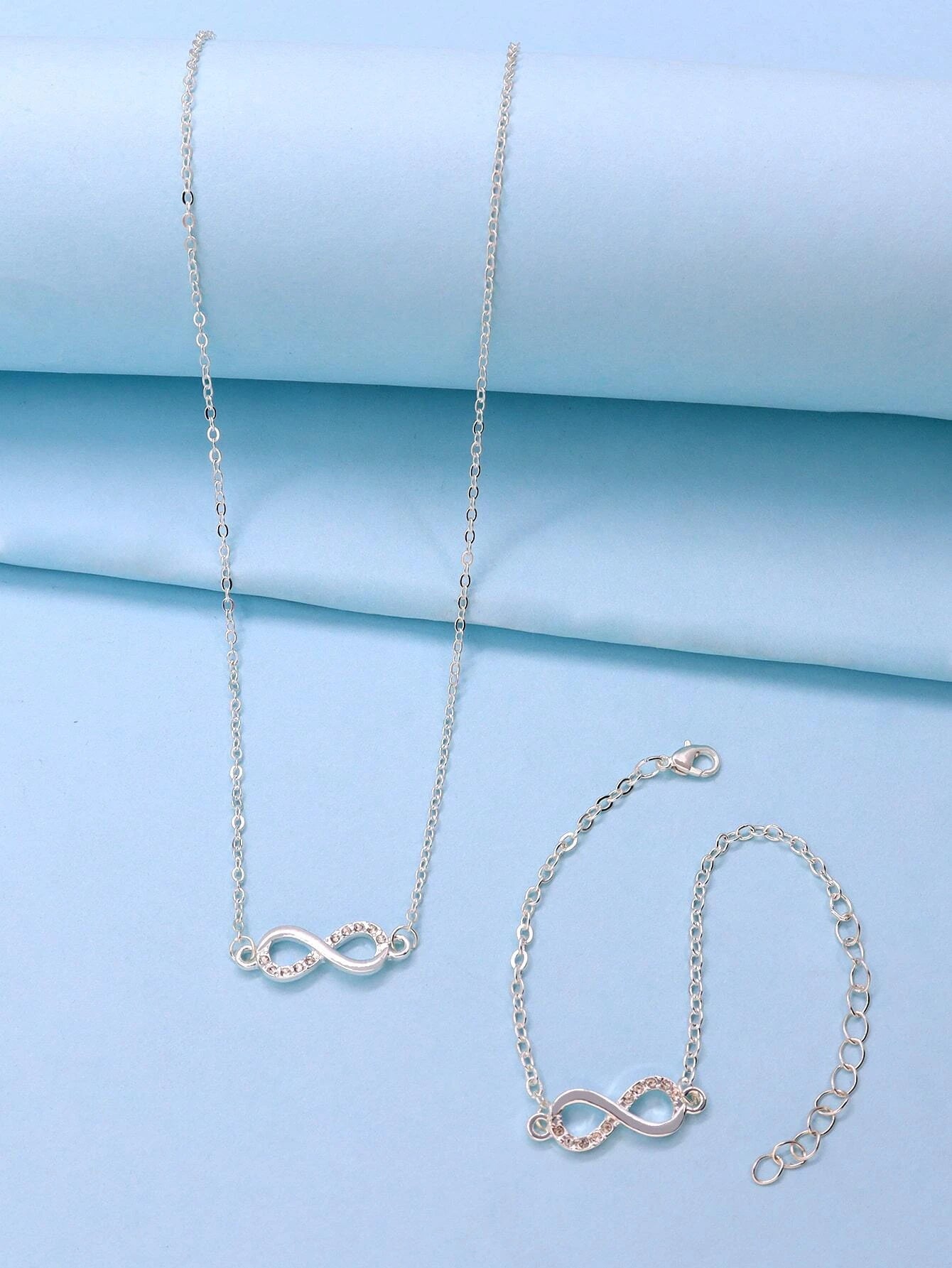 Infinity bracelet and necklace set